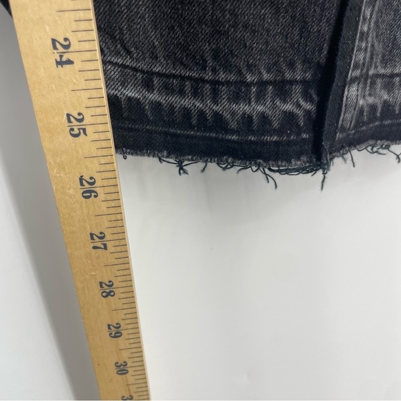 rag & bone 2 tone crop Jeans size 28 black frayed distressed - Picture 8 of 12